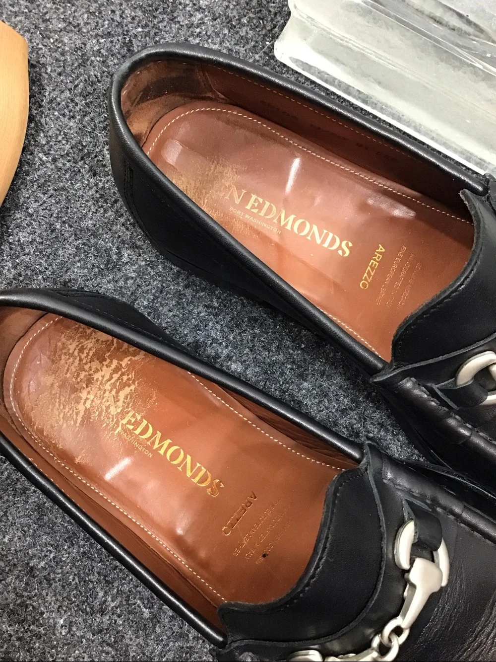 Allen Edmonds Arezzo Black Italian Leather Horsebit Slip-On Loafers 9.5
